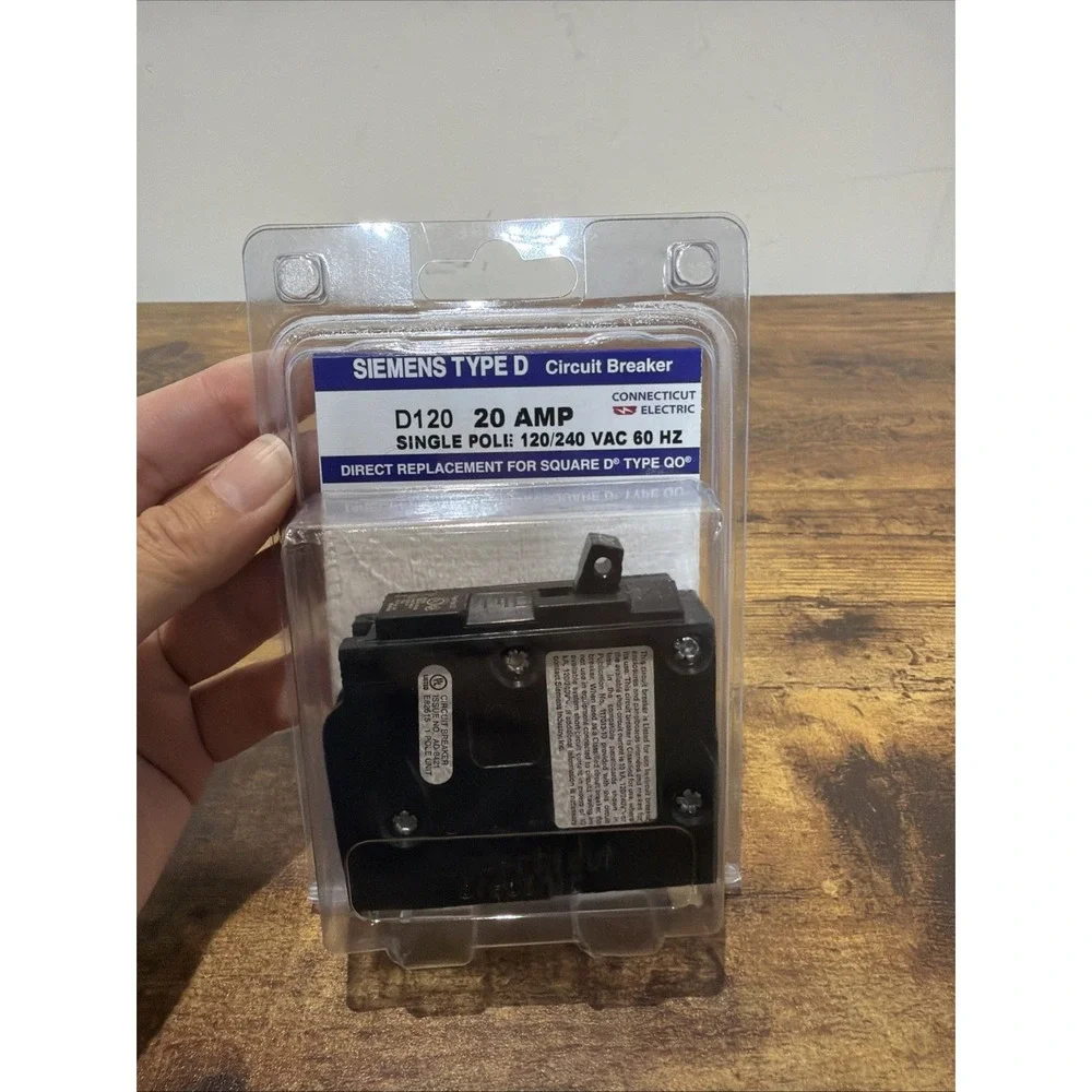 SIEMENS D-120 CIRCUIT BREAKER, 20 AMP, TYPE D, SINGLE POLE -FREE SHIPPING-